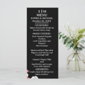 Blauw Roze Waterverf Bloemen QR Code Huwelijk Menu (Staand voorkant)