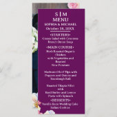 Blauw Roze Waterverf Bloemen QR Code Huwelijk Menu (Voorkant / Achterkant)