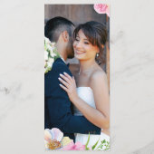 Blauw Roze Waterverf Bloemen QR Code Huwelijk Menu (Achterkant)