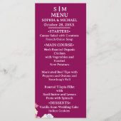 Blauw Roze Waterverf Bloemen QR Code Huwelijk Menu (Voorkant)