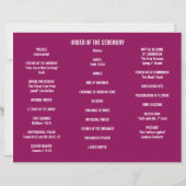 Blauw Roze Waterverf Bloemen Trouwprogramma Flyer (Achterkant)