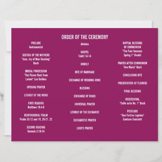 Blauw Roze Waterverf Bloemen Trouwprogramma Flyer (Achterkant)