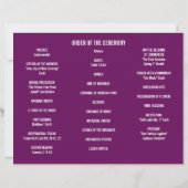 Blauw Roze Waterverf Bloemen Trouwprogramma Flyer (Achterkant)