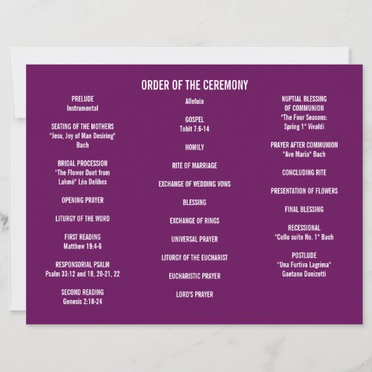 Blauw Roze Waterverf Bloemen Trouwprogramma Flyer (Achterkant)