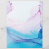 Blauw & Roze Waterverf Elegant Business Flyer (Achterkant)