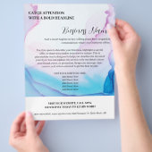 Blauw & Roze Waterverf Elegant Business Flyer (Hand)