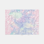 Blauw Roze Waterverf Harten, Sterren en Muziek Fleece Deken (Voorkant (Horizontaal))