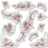 Blauw roze waterverf rozen sticker (Voorkant)