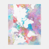 Blauw Roze Wereldkaart Ontwerp 48 Fleece Deken (Voorkant)