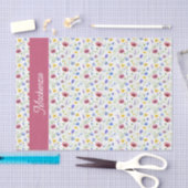 Blauw Roze Wilde Bloem Waterverf Tissuepapier (Craft)