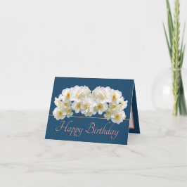 Blauw Roze Wit Daffodil Boeket Gelukkige Verjaarda Kaart