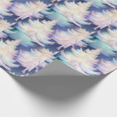 Blauw Roze Wit Gouden Bomen Moderne Kerst Cadeaupapier (Hoek)