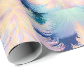 Blauw Roze Wit Gouden Bomen Moderne Kerst Cadeaupapier (Rol Hoek)