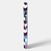 Blauw Roze Wit Marmeren Chevron Case-Mate iPhone Case (Achterkant / Links)