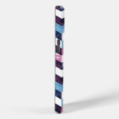 Blauw Roze Wit Marmeren Chevron Case-Mate iPhone Case (Achterkant / Rechts)