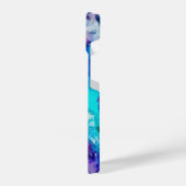 Blauw Roze Wit Waterverf Monogram van de Abstracti iPhone Hoesje (Linkerkant)