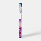 Blauw Roze Wit Waterverf Monogram van de Abstracti iPhone Hoesje (Rechterkant)