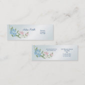 Blauw, roze, witte bloemen bloesem Visitekaartje (Voorkant / Achterkant)