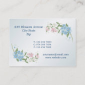 Blauw, roze, witte bloemen bloesem Visitekaartje (Achterkant)