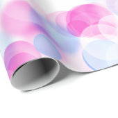 Blauw Roze Witte Bubbels Bokeh Effect Cadeaupapier (Rol Hoek)