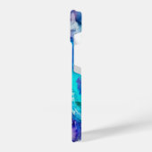 Blauw Roze Witte Waterverf Abstractie iPhone Hoesje (Linkerkant)