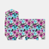 Blauw roze witte zwarte Waterverf bloemen patroon Bedankdoosjes (Uitgevouwen)