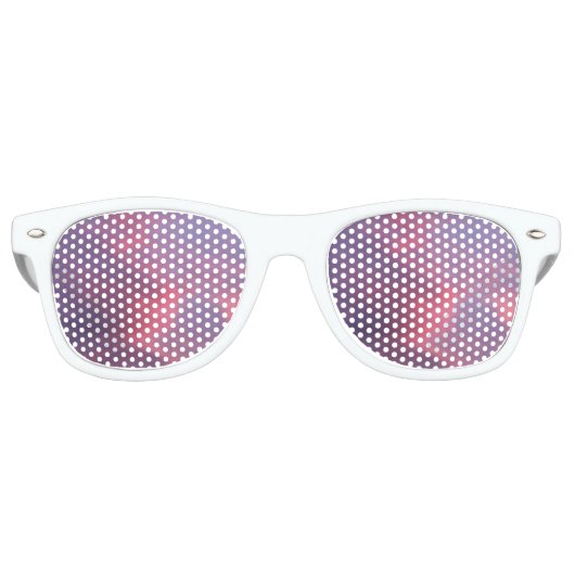 Blauw Roze Wolken Retro Zonnebril (Voorkant)