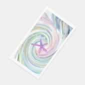 Blauw Roze Zee Swirl & Starfish Servet (Hoek)