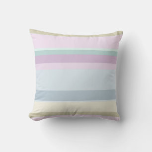 Blauw Roze & Zeeschuim Minimale Streeppatroon Kussen