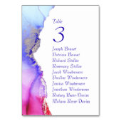 Blauw Roze Zilver Bruiloft Receptie Tafelnummer (Achterkant)