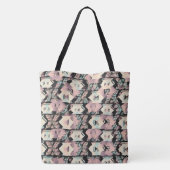 Blauw, Roze & Zwart Abstract Boho Tote Bag (Achterkant)