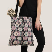 Blauw, Roze & Zwart Abstract Boho Tote Bag (Dichtbij)