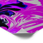 Blauw, roze, zwart en wit vloeibaar Poster #3 (Hoek)