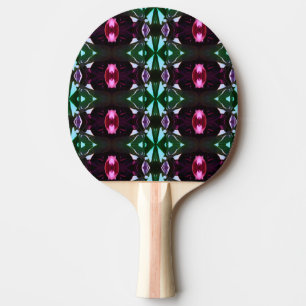 Blauw Roze Zwarte Paarse Pareltjes Patroon Tafeltennisbatje