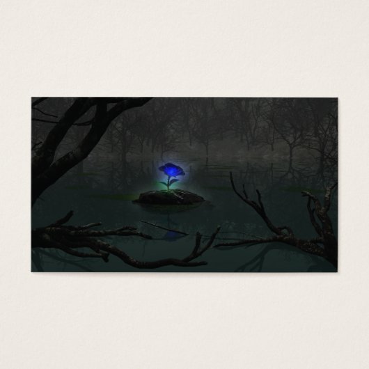 Blauw Rozen Bladwijzer Visitekaartjes (Voorkant)