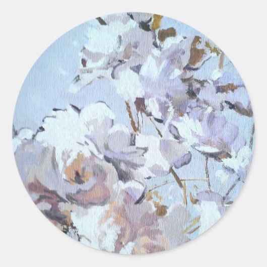 Blauw Rozen bloemblaadjes Fullmoons Stickers (Voorkant)