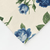 Blauw Rozen Bloempatroon Fleece Deken (Hoek)