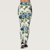 Blauw Rozen Bloempatroon Leggings (Achterkant)