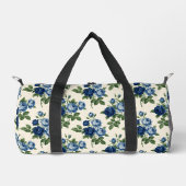Blauw Rozen Bloempatroon Plunjezak (Voorkant)