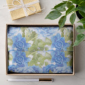 Blauw Rozen Floral Patroon Tissuepapier (Geschenk)