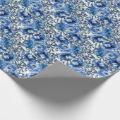 Blauw Rozen inpakpapier (Hoek)