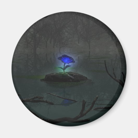Blauw Rozen magneet (Voorkant)