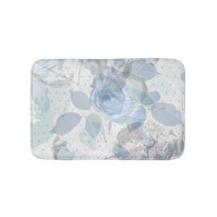 Blauw Rozen patroon Badmat