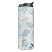 Blauw Rozen patroon Monogram Thermosbeker (Gedraaid links)