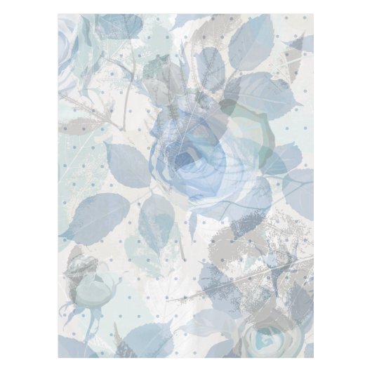 Blauw Rozen patroon Tafelkleed (Voorkant)