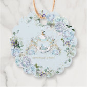 Blauw Rozen Prinses Koets Bruidsmeisje Bedankjes Labels (Achterkant)