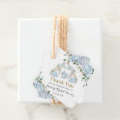 Blauw rozen prinsessen koets bruidsdouche Vintage  Bedankjes Labels (In situ)