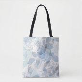 Blauw Rozen slijpvormig ontwerp Tote Bag (Voorkant)