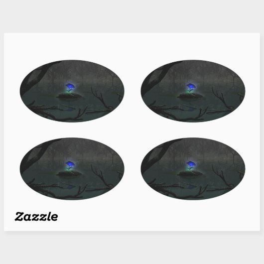 Blauw Rozen Stickers (Vel)