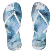 Blauw Rozen Teenslippers, slanke bandjes Teenslippers (Voetbed)